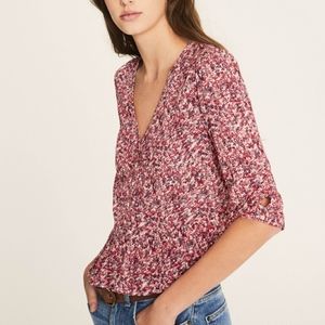 ba&sh Nelly Peplum V Neck Top